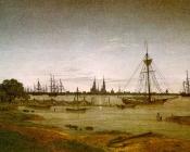 卡斯帕尔 大卫 弗里德里希 : Port by Moonlight